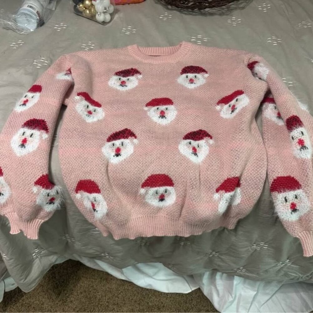 Pink Santa Sweater, Size Large, NWOT